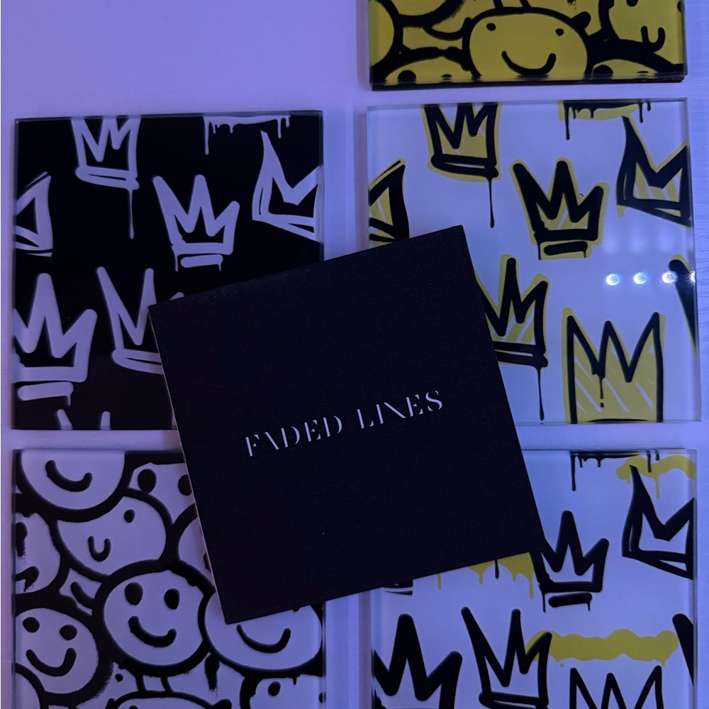 Faded Lines Graphic Coasters Set